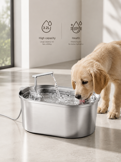 Aura Breeze Stainless Pet Water Fountain